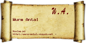 Wurm Antal névjegykártya